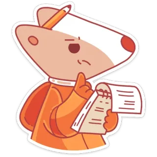 😡 tier, denken, schreiben, notizbuch, cartoon, figur, illustration telegram sticker