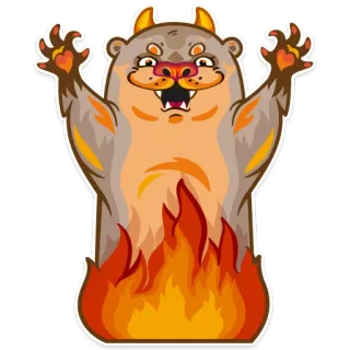 😈 quái vật, quỷ, lửa, sinh vật, fantasy, động vật, ác quỷ telegram sticker