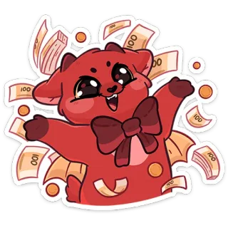🤑 pieniądze, miś, uroczy, kreskówka, naklejka, święto, radość whatsapp sticker