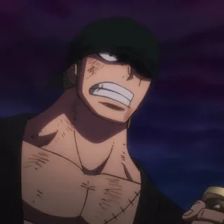 🧩 Roronoa Zoro One Piece Anime, Spadaccino, Sfregiato, Roronoa Zoro, Pirata, One Piece telegram sticker
