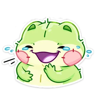 😂 żaba, śmiejący się, uroczy, szczęśliwy, emoji, naklejka telegram sticker