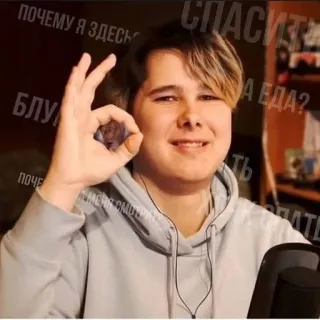 👌 ПОЧЕМУ Я ЗДЕСЬ 
БЛУД 
СПАСИТЕ 
А ЕДА? 
СМЕЯ СМО personne, ok, texte, russe whatsapp sticker