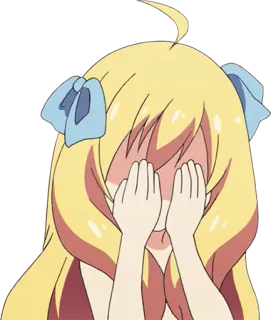 🙈 Anime, Personaje, Ocultar, Cubrir, Cara whatsapp sticker