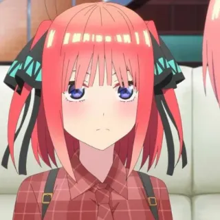🍷 Nino Nakano The Quintessential Quintuplets Anime, Garota, Cabelo ruivo, Nino Nakano, The Quintessential Quintuplets, Personagem whatsapp sticker