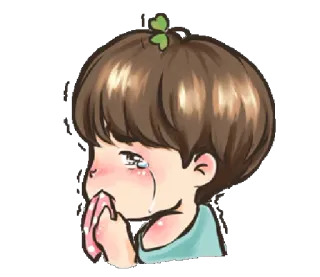 😖 chorando, triste, menino, desenho animado, emoções, lágrimas, chateado whatsapp sticker