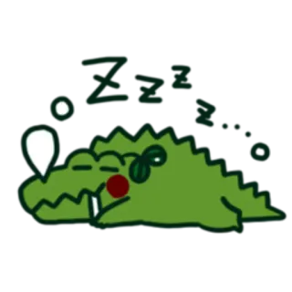😴 cá sấu, cá sấu mõm ngắn, ngủ, dễ thương, hoạt hình, động vật telegram sticker
