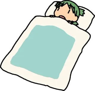 😴 sonolento, cama, desenho animado, anime telegram sticker
