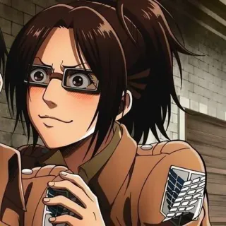 🌻 Hange Zoë Attack on Titan Hange Zoë, L'Attaque des Titans, Anime, Manga, Soldat whatsapp sticker