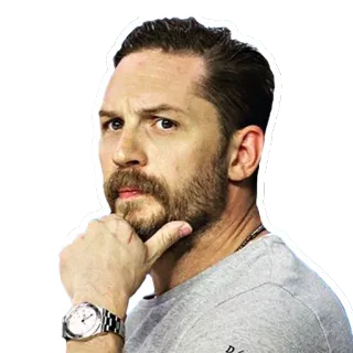 😕 Tom Hardy, attore, ritratto, uomo, pensieroso telegram sticker