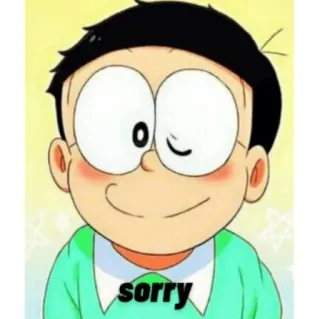 🥲 Nobita Doraemon sorry Hoạt hình, Anime, Doraemon, Nobita, Xin lỗi whatsapp sticker