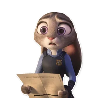 😮 Judy Hopps Zootopia lapin, police, policier, mignon, animal whatsapp sticker