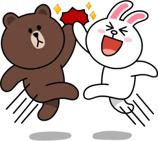 🙌 beruang, kelinci, tos, senang, kartun, imut telegram sticker
