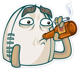 😨 cigarro, cerveja, álcool, fumar, desenho, bebida, preguiçoso whatsapp sticker