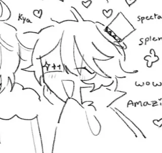 😄 Kya specta
splen
wow
Amazi kartun, gambar, sketsa, hati, karakter telegram sticker