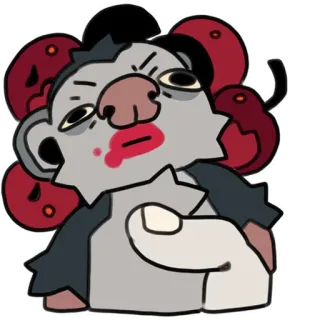 🍒 animal, cartoon, middle finger, offensive, funny, rude, cherry telegram sticker
