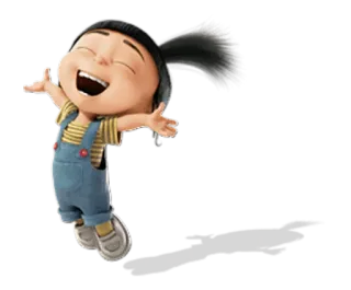 😃 Agnes Despicable Me cartone animato, ragazza, felice, saltando, animazione, personaggio telegram sticker