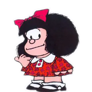 👍 Mafalda Cartoon, Mädchen, Kleid, Figur whatsapp sticker