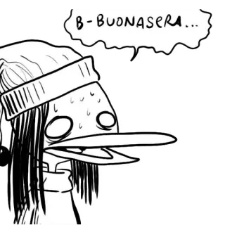 👋 B-BUONASERA... pato, italiano, buonasera, desenho animado, saudação telegram sticker