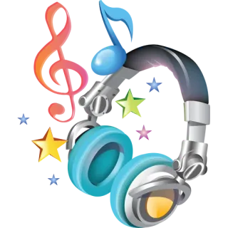 🎧 música, fones de ouvido, áudio, estrelas, entretenimento telegram sticker