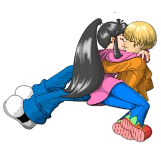 😍 pasangan, ciuman, romansa, kartun, cinta, hubungan telegram sticker