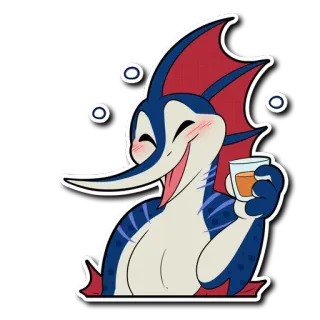 🥃 fish, drinking, alcohol, cartoon, cute, party telegram sticker