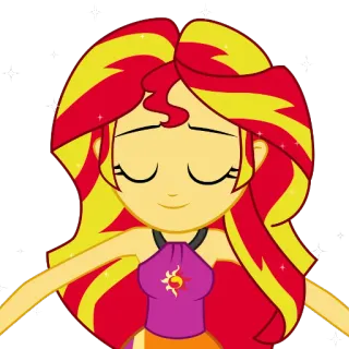 😌 Sunset Shimmer My Little Pony: Equestria Girls Kartun, Animasi, Poni, Sunset Shimmer, Equestria Girls telegram sticker