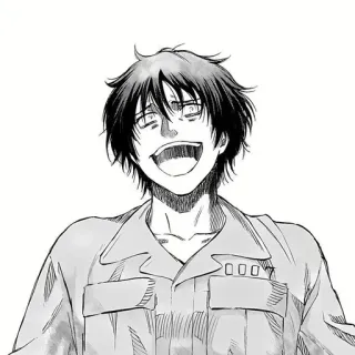 🐈‍⬛️ Anime, Manga, Militaire, Sourire, Personnage whatsapp sticker