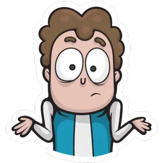 😕 卡通, 耸肩, 怀疑, 问题, 不确定, 不肯定, 困惑 telegram sticker