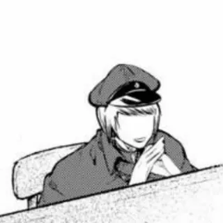🗡 Anime, Manga, Militäruniform, Charakter, Graustufen telegram sticker