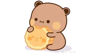 🫖 oso, lindo, galleta, dibujo animado, adorable, animal telegram sticker