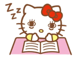 🌟 Hello Kitty Dessin animé, Chat, Mignon, Chaton, Sommeil, Kawaii telegram sticker