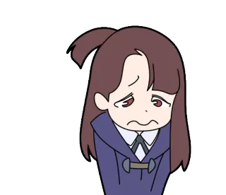 😖 Atsuko Kagari Little Witch Academia Anime, Chica, Dibujos animados, Tristeza, Triste, Little Witch Academia, Atsuko Kagari telegram sticker