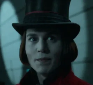 🍫 Willy Wonka Charlie and the Chocolate Factory willy wonka, johnny depp, fabbrica di cioccolato, caramelle, personaggio film, film per bambini telegram sticker