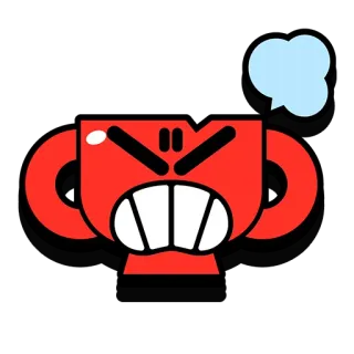 🏆 生气, 红色, 卡通, 脸, 表情符号 telegram sticker