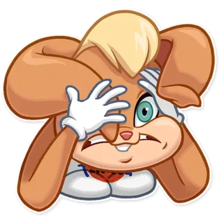 😨 Dibujos animados, Conejo, Herido, Triste, Impactado telegram sticker