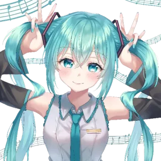 💞 Hatsune Miku Anime, Vocaloid, Musik, Charakter, Hatsune Miku, Idol telegram sticker
