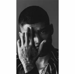 😾 man, hand, face, tattoo, black and white, portrait telegram sticker