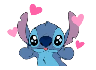😋 Stitch Lilo & Stitch carino, alieno, disney, amore, cuori, cartone animato telegram sticker