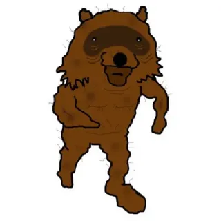 🧸 guaxinim, animal, criatura, andando, marrom whatsapp sticker