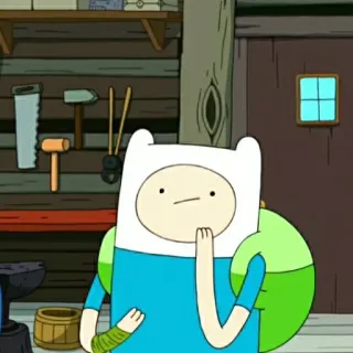 😙 Finn Adventure Time cartoon, adventure time, finn, thinking, animated telegram sticker