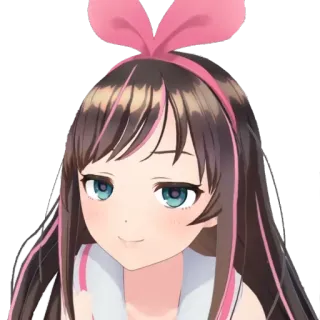✨ Kizuna AI Anime, Kizuna Ai, Vtuber, Fofo, Kawaii, Rosa, Arco whatsapp sticker