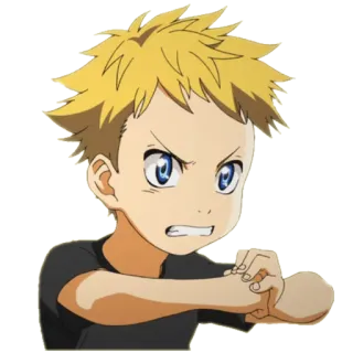 😡 Anime, Ragazzo, Arrabbiato, Determinato, Cartone animato, Personaggio telegram sticker