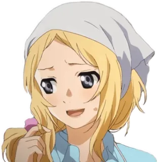 😅 Anime, Personaggio, Ragazza, Bionda, Carina, Cartone animato telegram sticker
