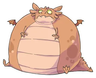 😞 Drache, Cartoon, Fantasy, Niedlich, Tier, Pummelig, Beflügelt telegram sticker