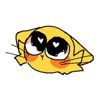 🥺 gatto, carino, cartone animato, giallo, animale, kawaii, adesivo telegram sticker