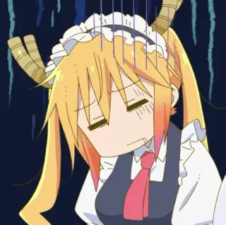💈 Tohru Miss Kobayashi's Dragon Maid Anime, Dragón, Maid, Tohru, Miss Kobayashi's Dragon Maid, Dibujos animados telegram sticker