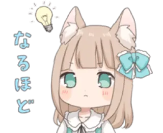 @stickersLine Coco of wolf ear girl telegram stickers