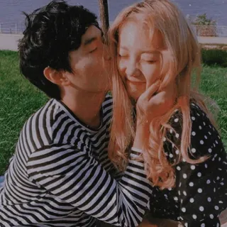 ♥️ pareja, beso, amor, romance, cariño, relación whatsapp sticker