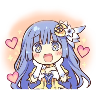 😍 Anime, Chibi, Kawaii, Mignon, Fille, Coeur whatsapp sticker