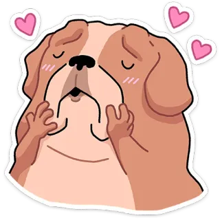 ⭐ chien, mignon, animal, dessin animé, amour, coeurs, emoji telegram sticker